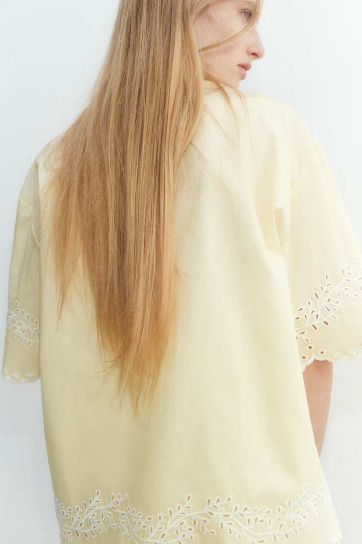 H&M Eyelet-Embroidered Cotton Shirt