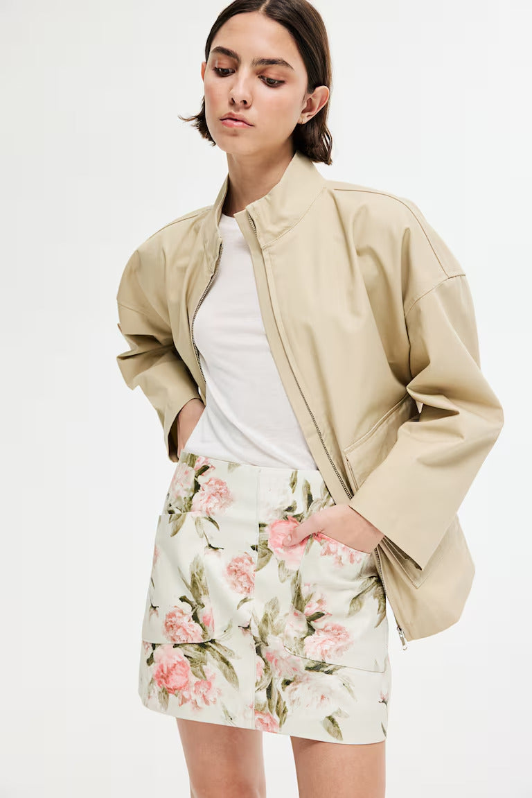 H&M COATED MINI SKIRT