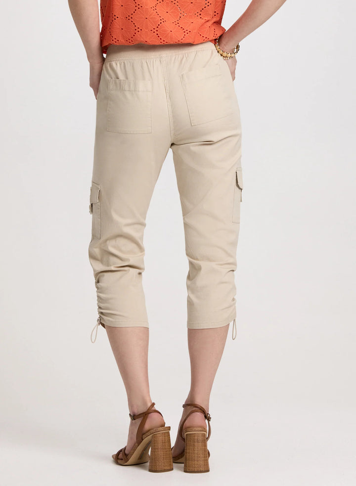 LAURA Cropped Drawstring Hem Cargo Pants