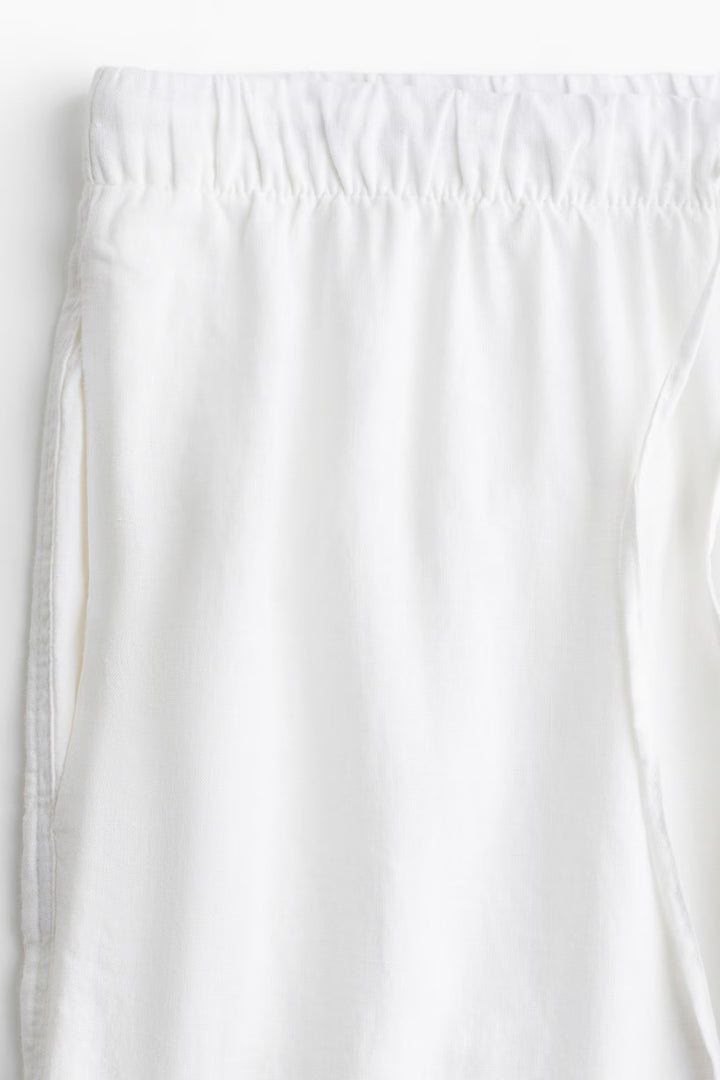 H&M Wide-Leg Linen-Blend Pants