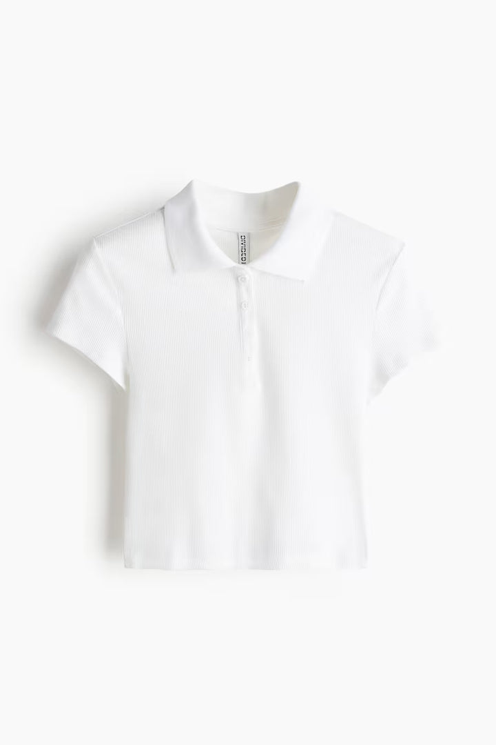 H&M RIBBED POLO SHIRT