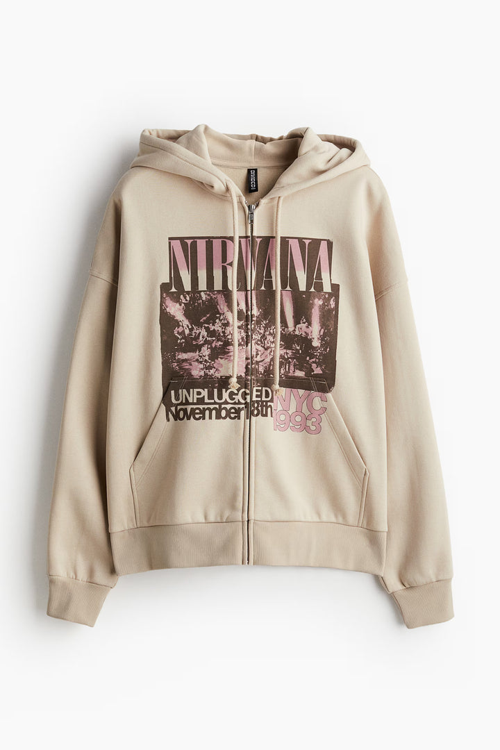 H&M Oversized Hooded Jacket with Motif
