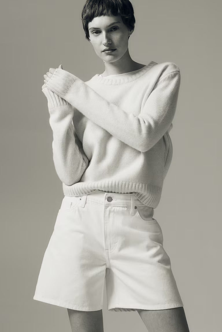 H&M HIGH BERMUDA DENIM SHORTS