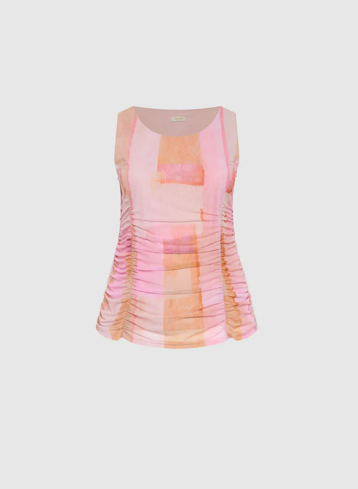 LAURA Printed Mesh Tank Top