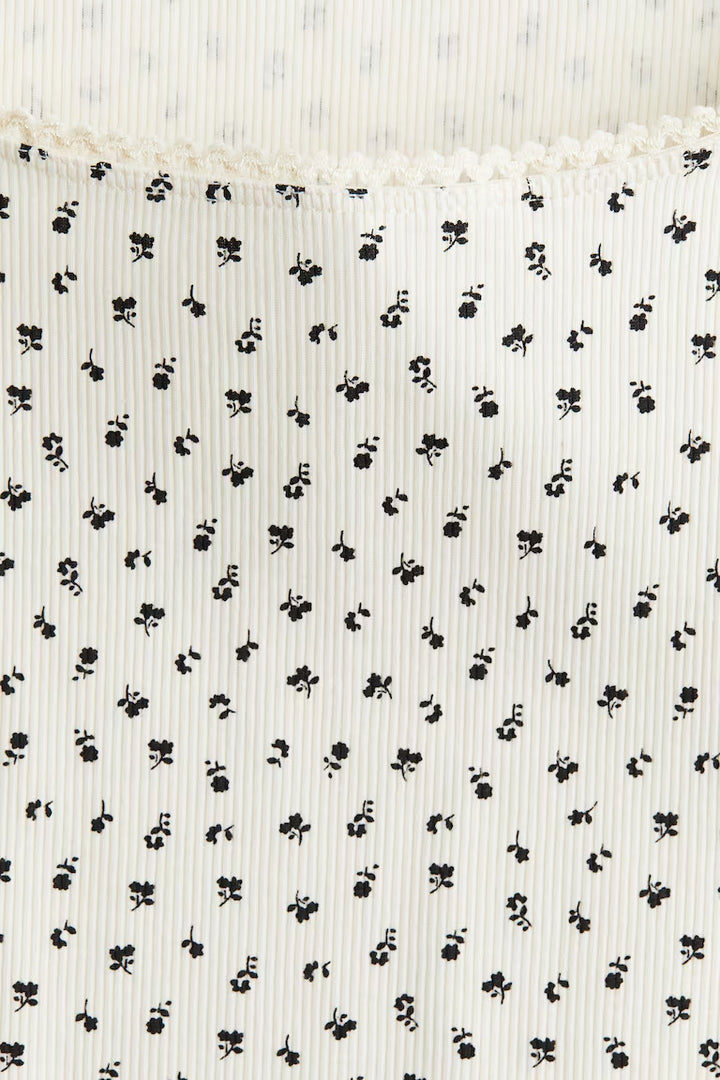 H&M Picot-Trimmed Cotton Top