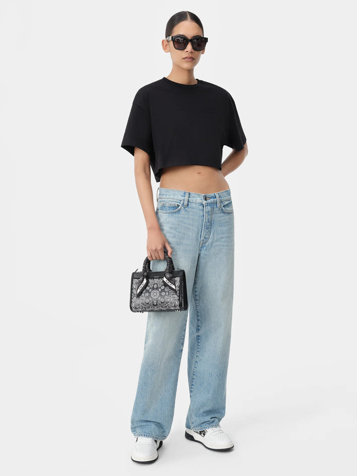AMIRI WOMEN'S AMIRI EMBROIDERED CROPPED TEE