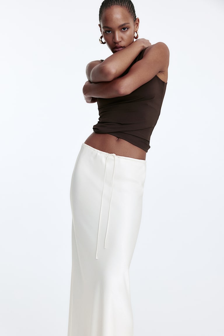 H&M Satin Skirt with Drawstring