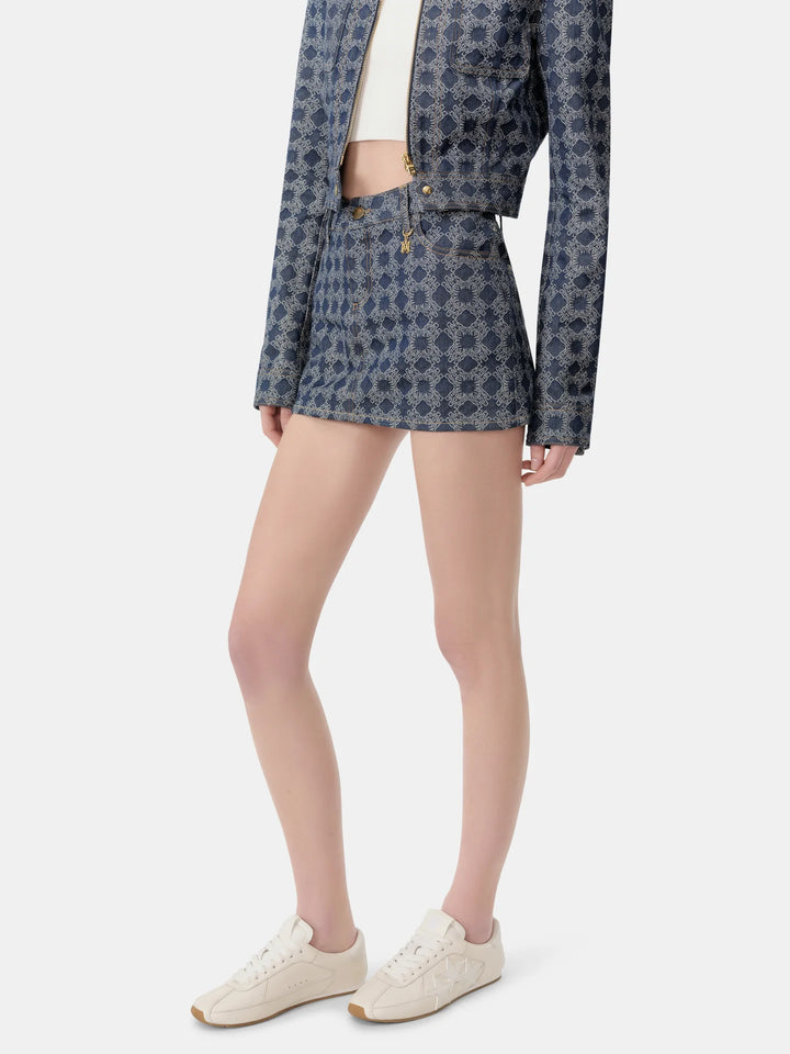 AMIRI WOMEN'S MA QUAD DENIM MINI SKIRT