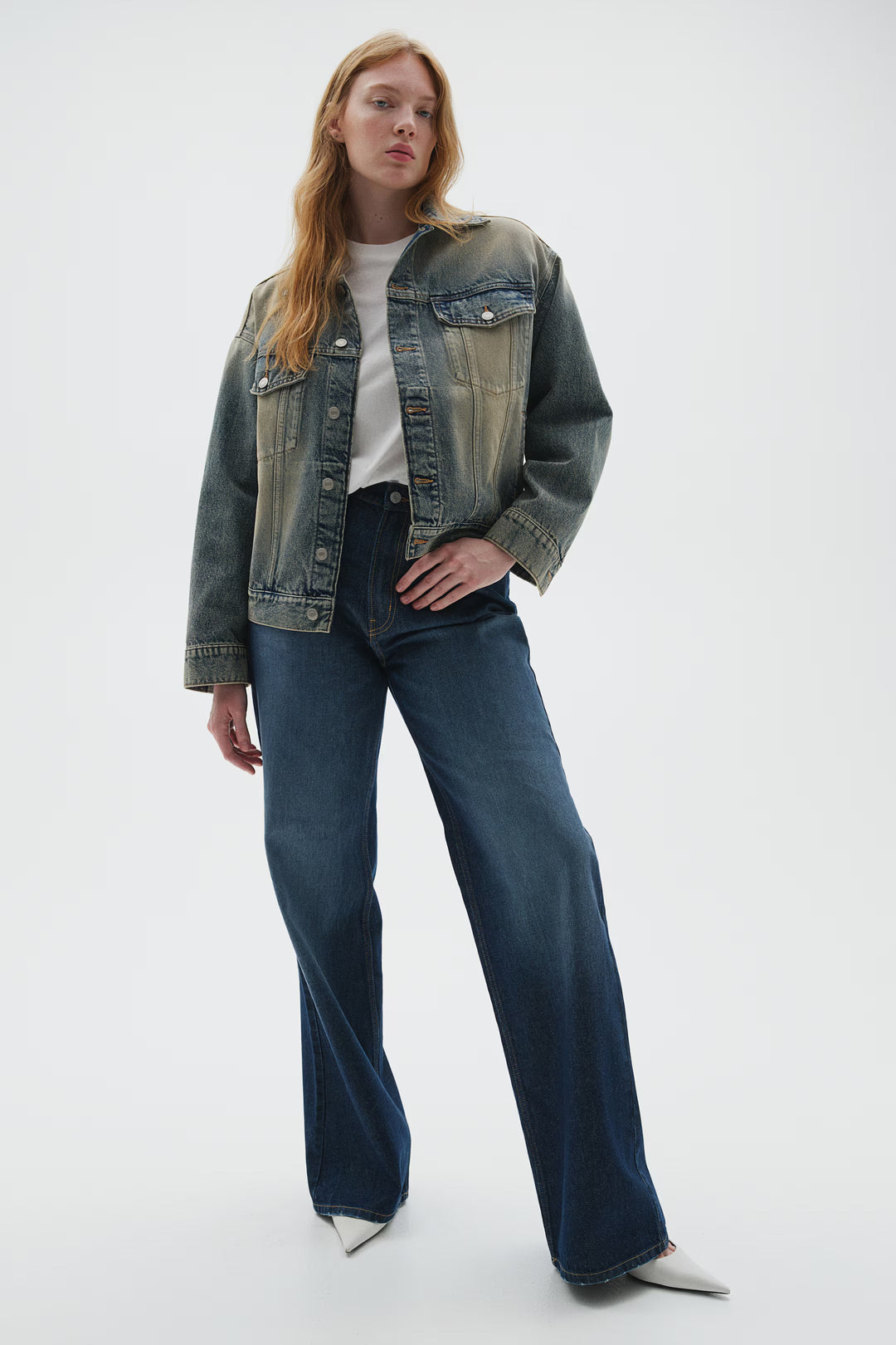 H&M Curvy Fit Wide Ultra High Jeans