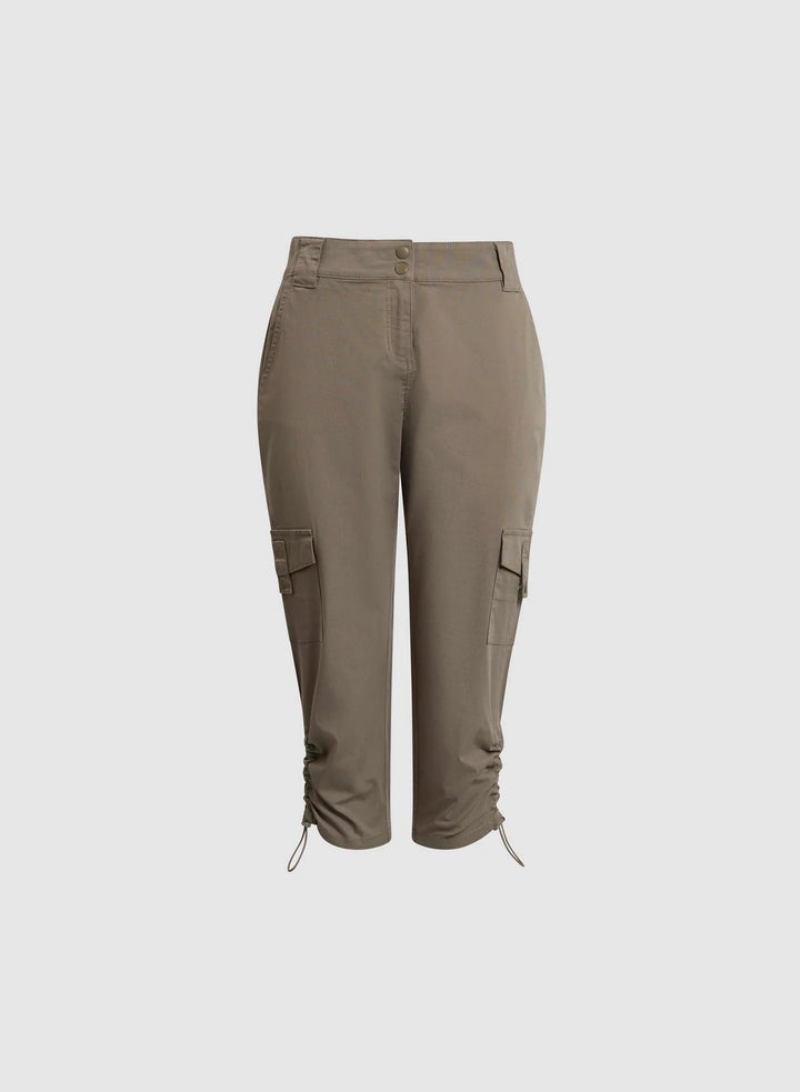 LAURA Cropped Drawstring Hem Cargo Pants