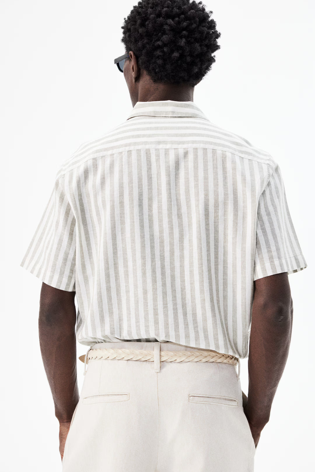 H&M Regular-Fit Short-Sleeved Linen-Blend Shirt