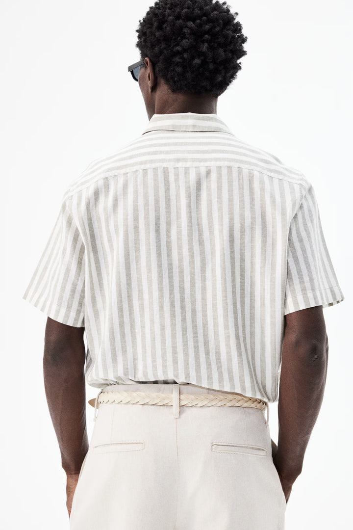 H&M Regular-Fit Short-Sleeved Linen-Blend Shirt