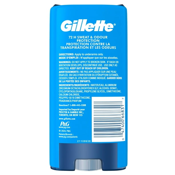 Gillette Clear Gel Antiperspirant and Deodorant for Men Cool Wave Scent, Twin pack 2 of 108g