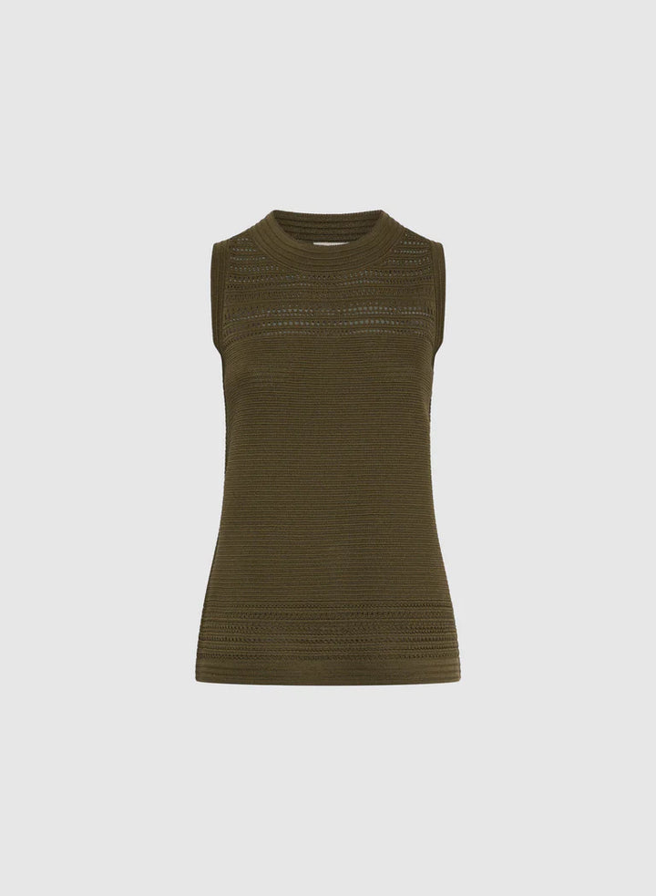 LAURA Pointelle Knit Tank Top