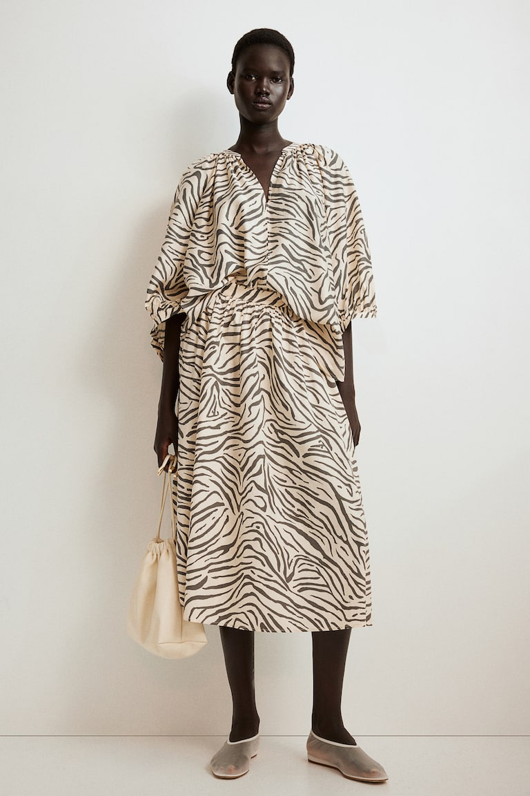 H&M Flared Poplin Skirt