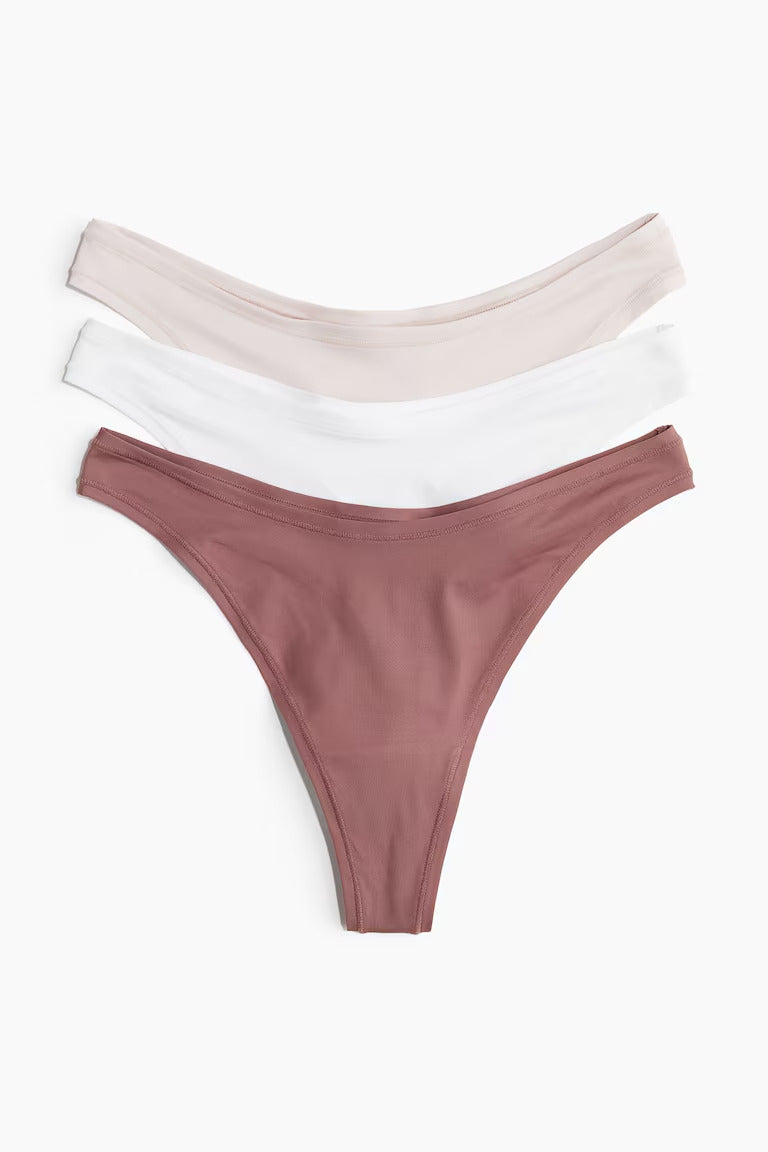 H&M 3-PACK MICROFIBER THONG BRIEFS