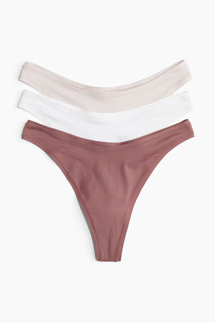 H&M 3-PACK MICROFIBER THONG BRIEFS