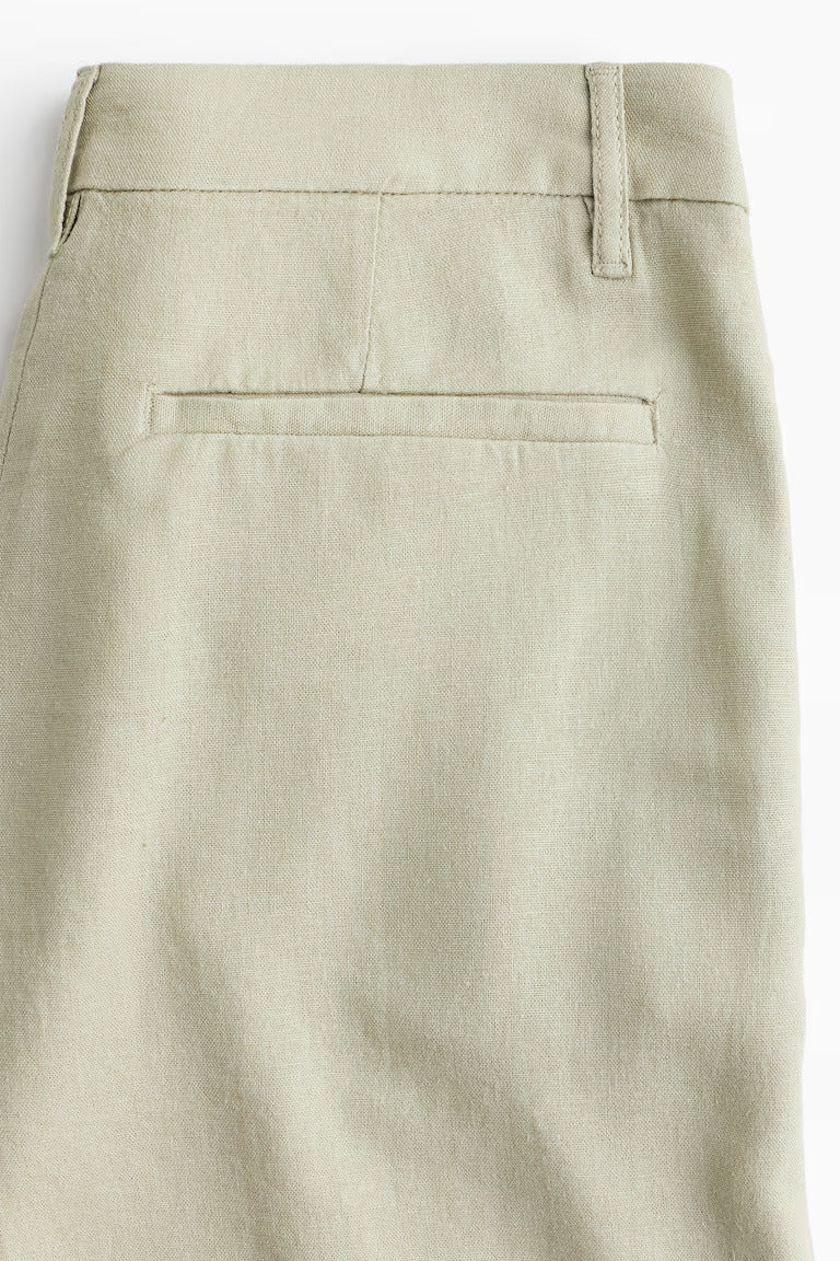 H&M KNEE-LENGTH LINEN-BLEND SHORTS