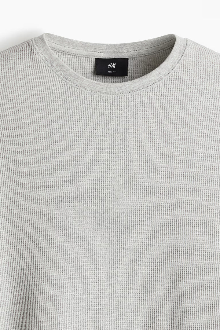 H&M Slim Fit Waffled Jersey Shirt