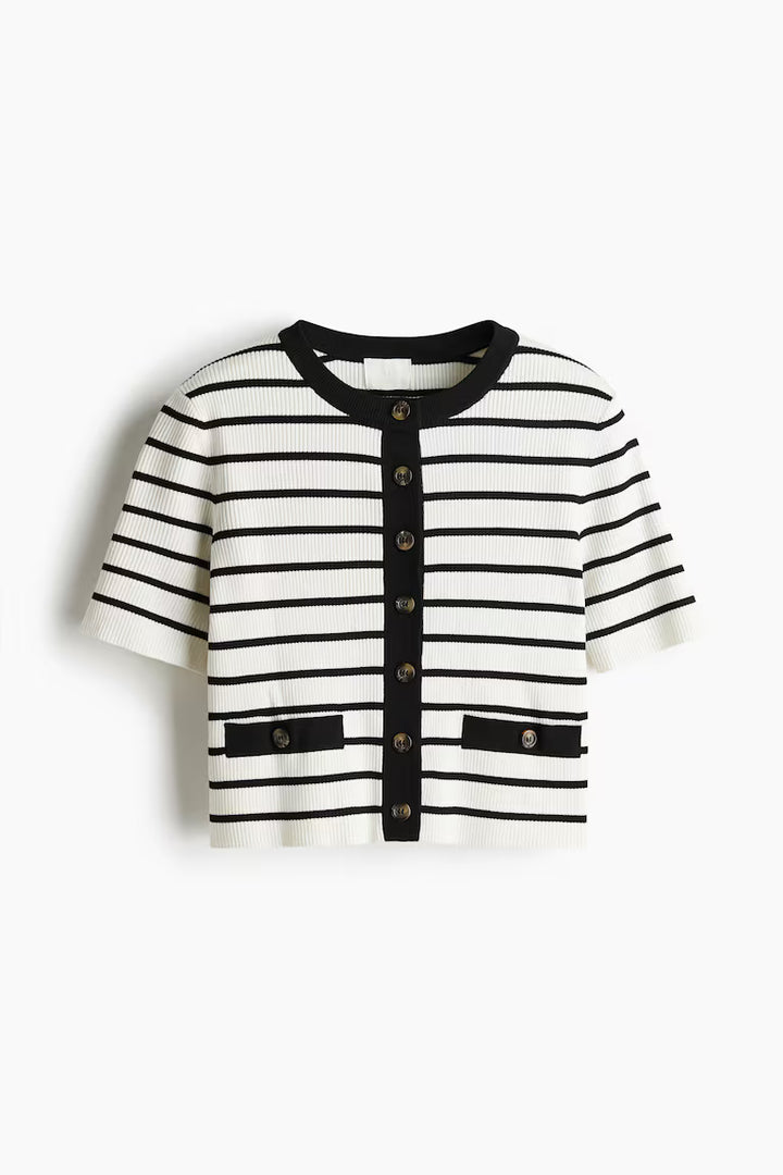 H&M Short Rib-Knit Cardigan