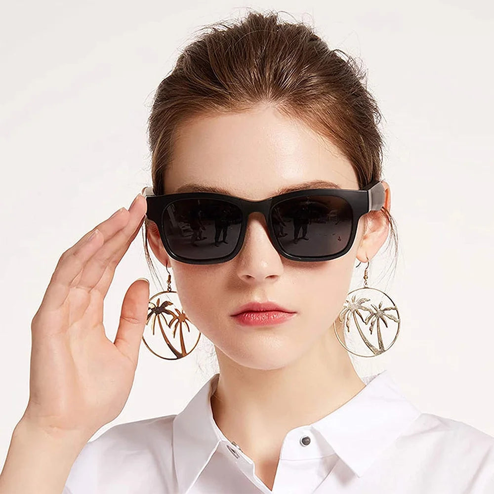Mesase Unisex Smart Sunglasses with Bluetooth, Black