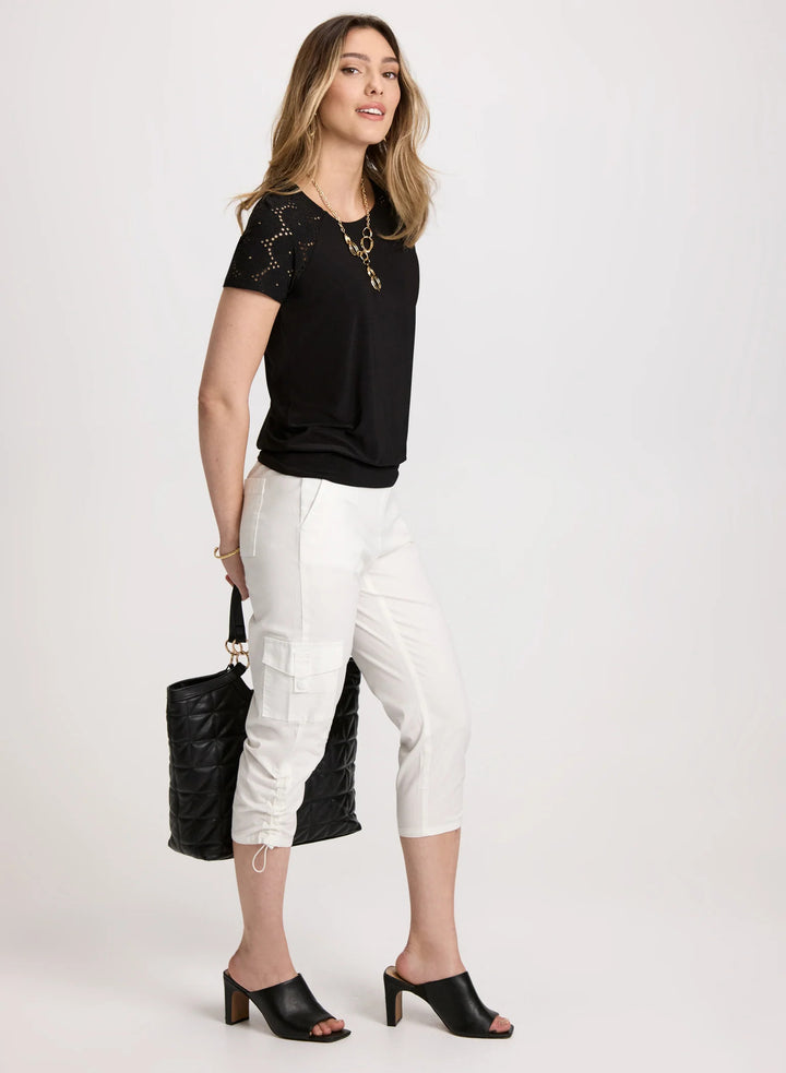 LAURA Cropped Drawstring Hem Cargo Pants