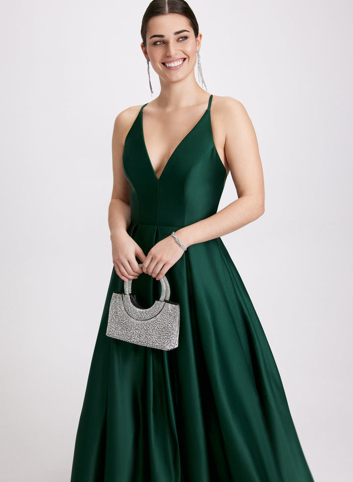 LAURA Plunge Neck Ballgown Dress
