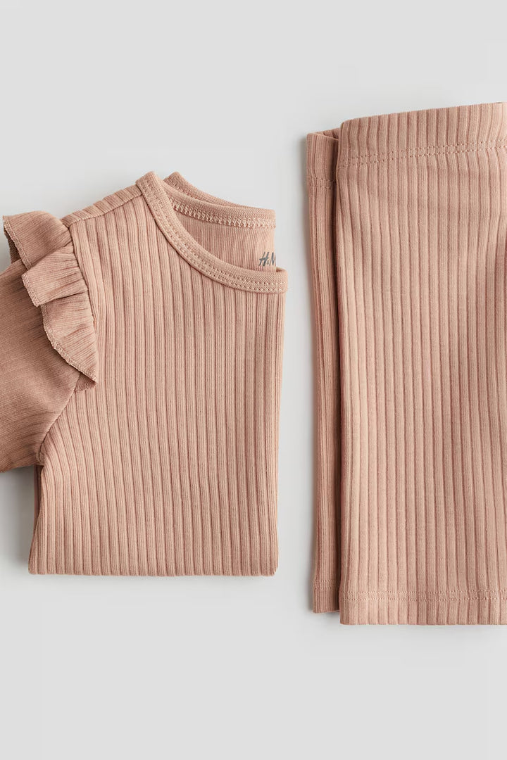 H&M 2-PIECE RIBBED COTTON SET