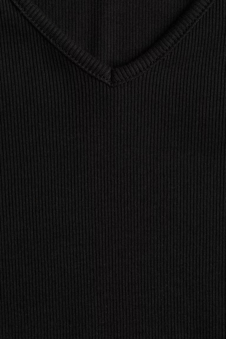 H&M RIBBED COTTON JERSEY TOP