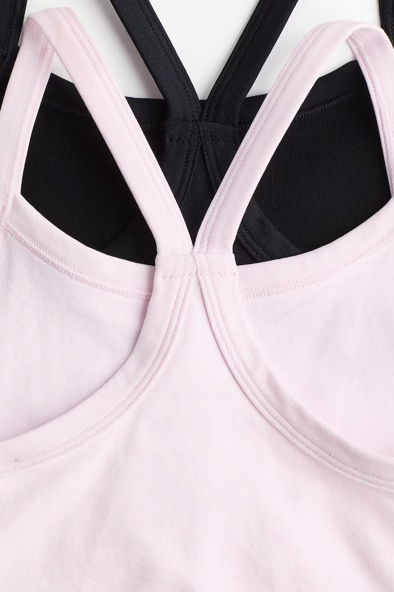 H&M 2-PACK SEAMLESS SPORTS TOPS WITH DRYMOVE™