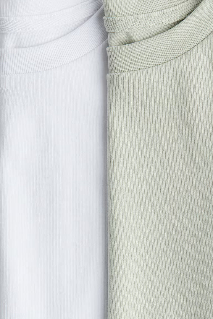 H&M 2-PACK COTTON JERSEY TOPS