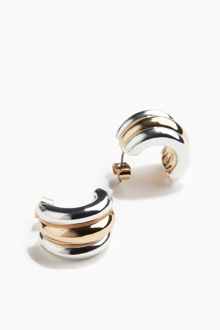 H&M TWO-TONED HOOP EARRINGS