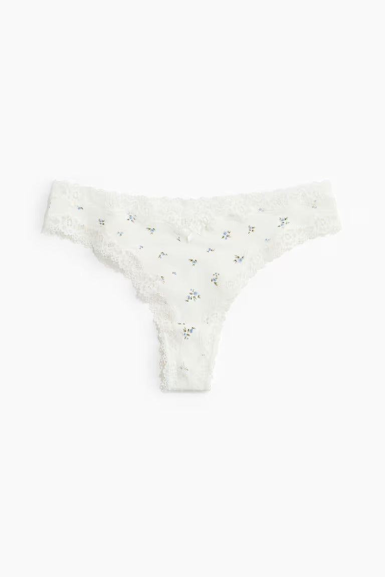 H&M 5-PACK COTTON AND LACE BRAZILIAN BRIEFS