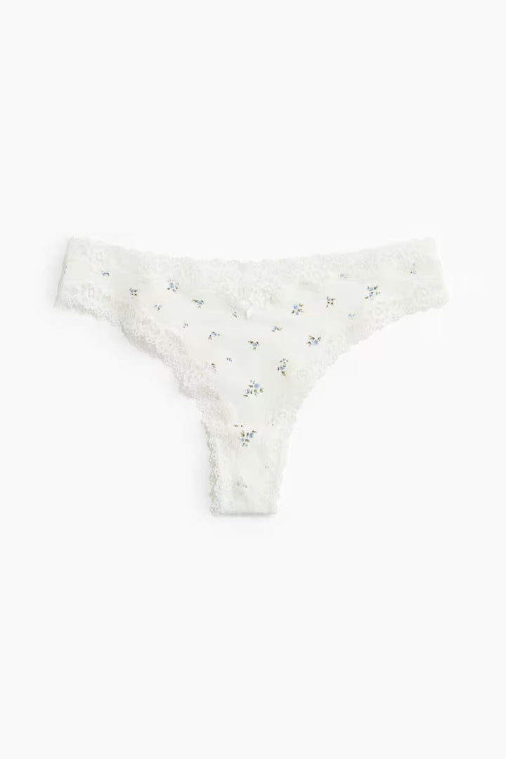 H&M 5-PACK COTTON AND LACE BRAZILIAN BRIEFS