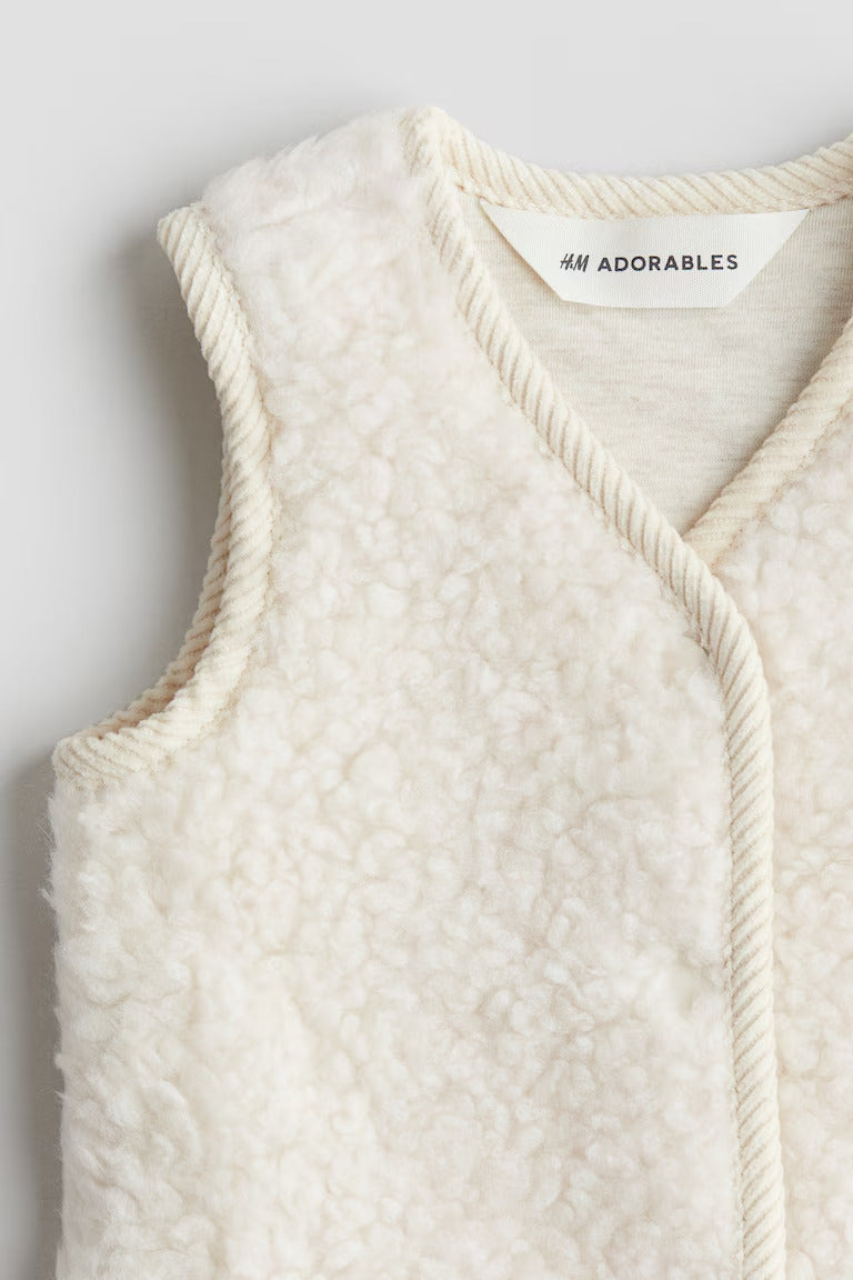 H&M WOOL-BLEND TEDDY FLEECE VEST