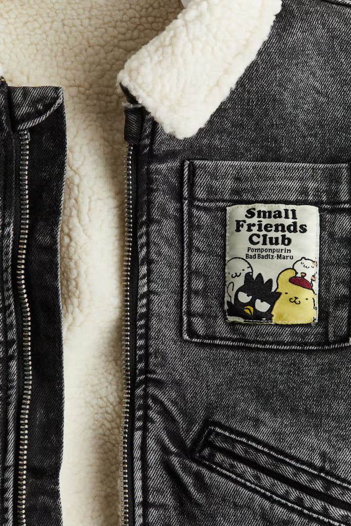 H&M TEDDY-FLEECE-LINED DENIM JACKET