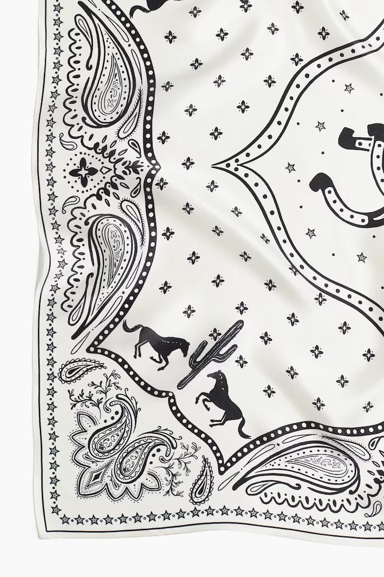 H&M PRINTED SILK SCARF