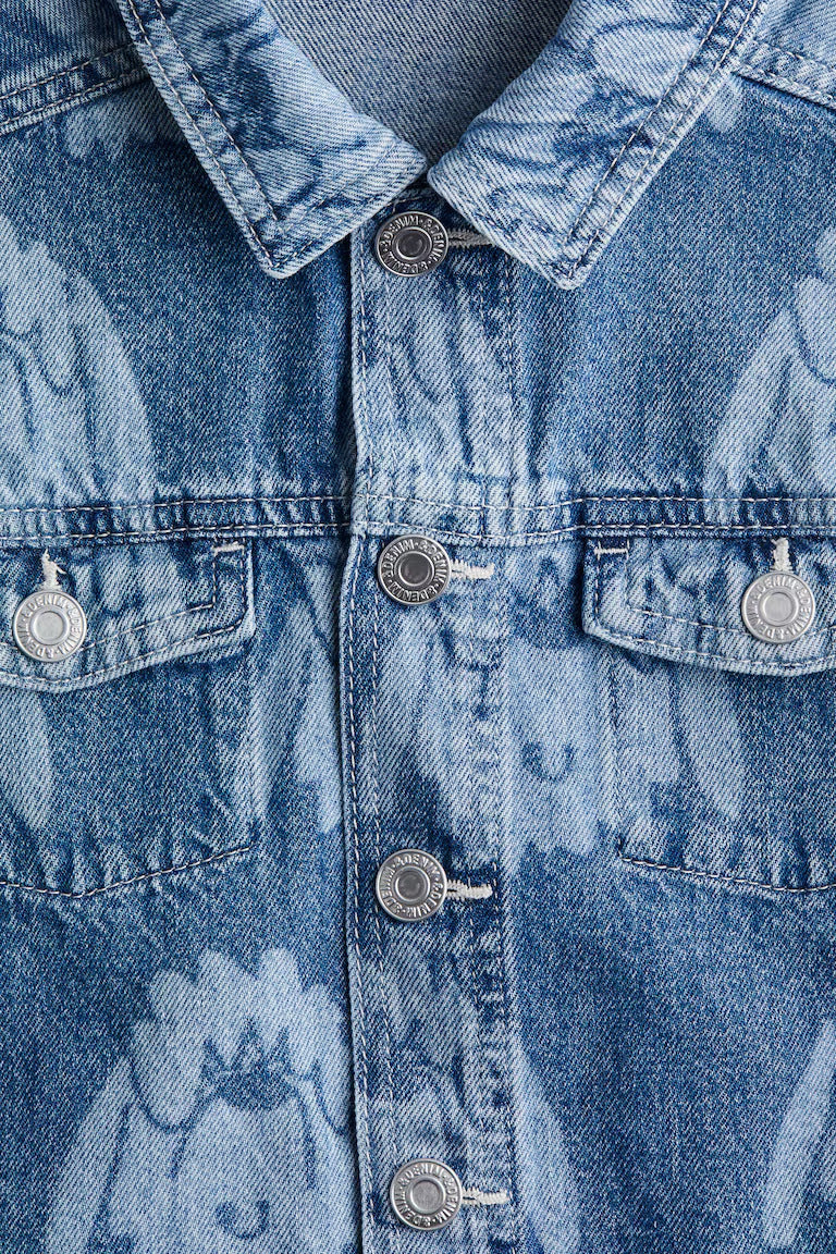 H&M PRINTED DENIM JACKET