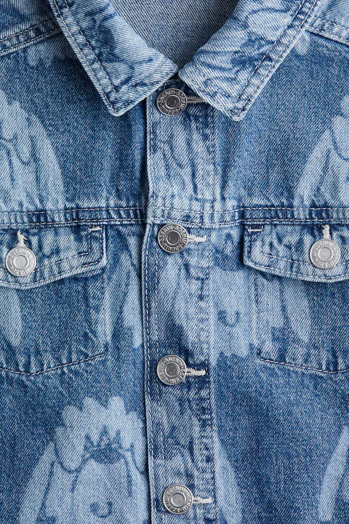 H&M PRINTED DENIM JACKET