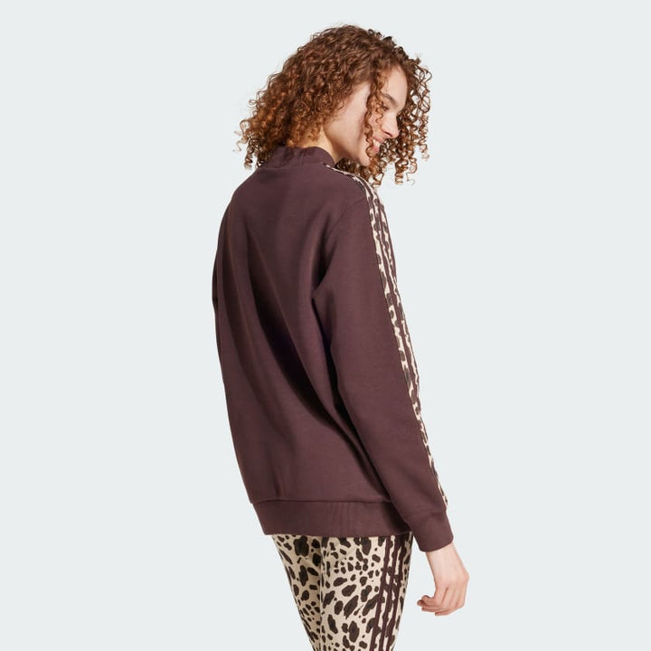 Adidas Essentials 3-Stripes Animal-Print Sweatshirt