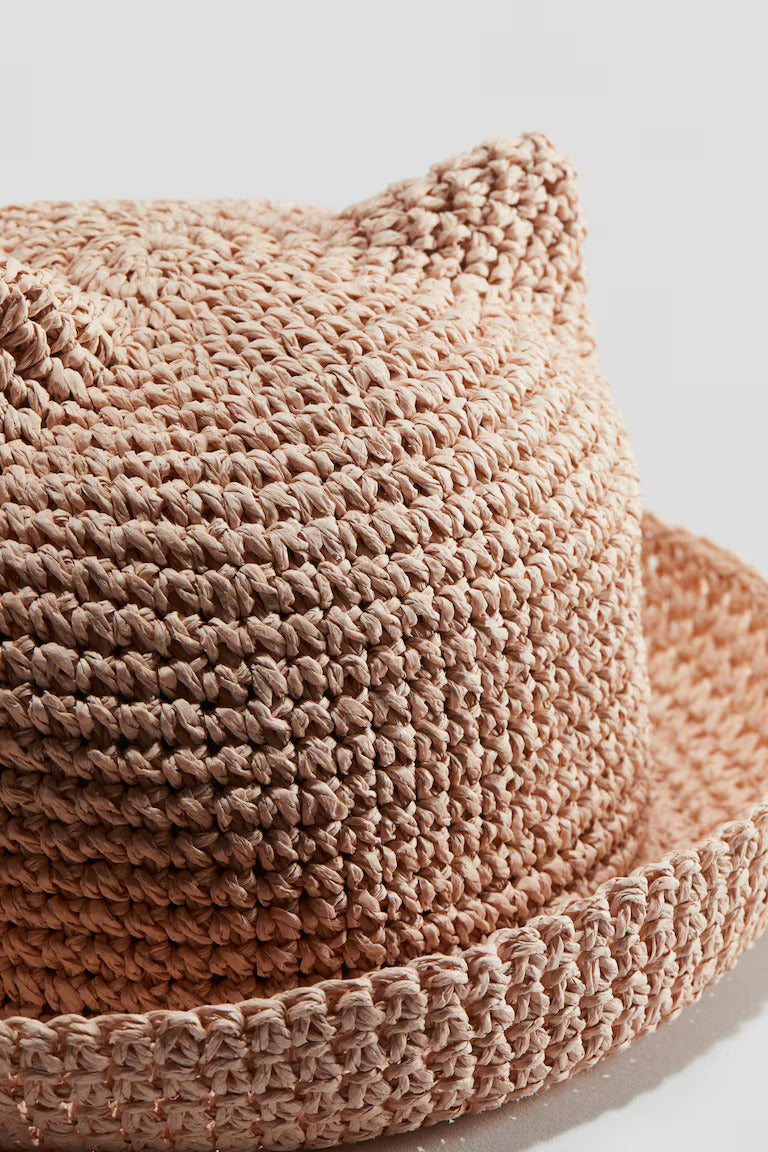 H&M EAR-TOPPED STRAW HAT