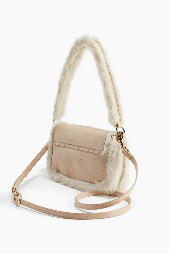 H&M FLUFFY-TRIM CROSSBODY BAG