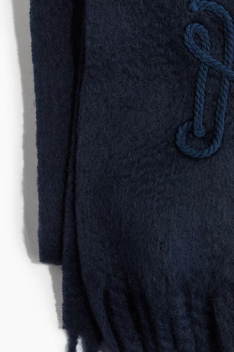 H&M EMBROIDERY-DETAIL SCARF