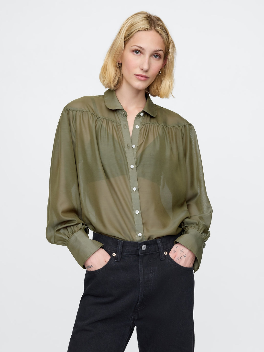 Gap Oversized Sheer Shirt