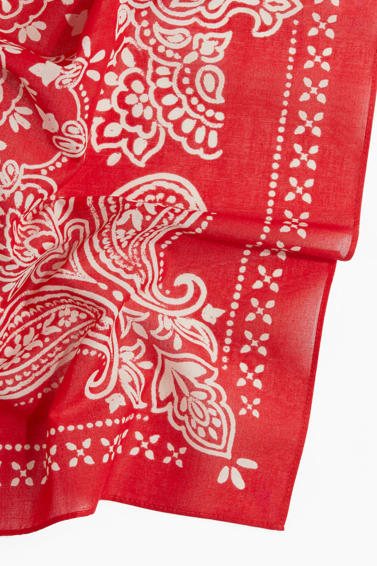 H&M PATTERNED COTTON SCARF