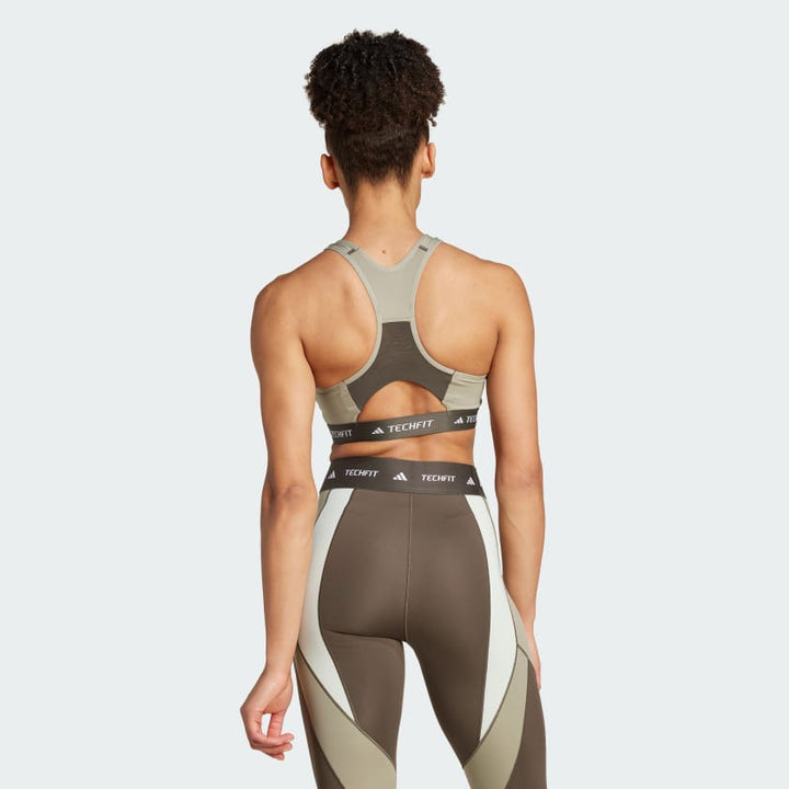 Adidas Techfit Medium-Support High-Neck Colorblock Bra