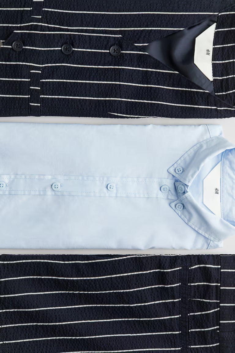 H&M 3-PIECE SEERSUCKER SET