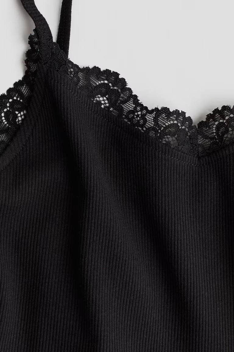 H&M LACE-TRIMMED TANK TOP