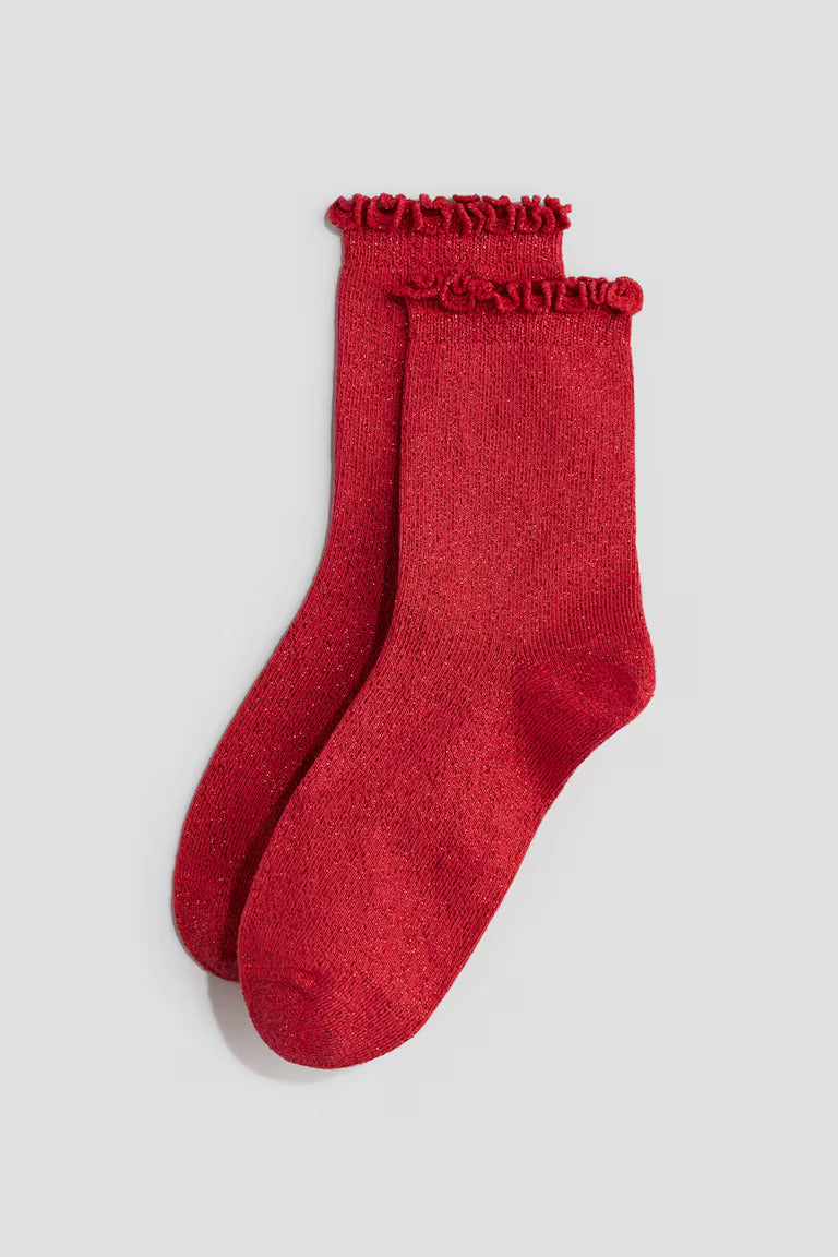 H&M 3-PACK SOCKS WITH OVERLOCKED TRIM