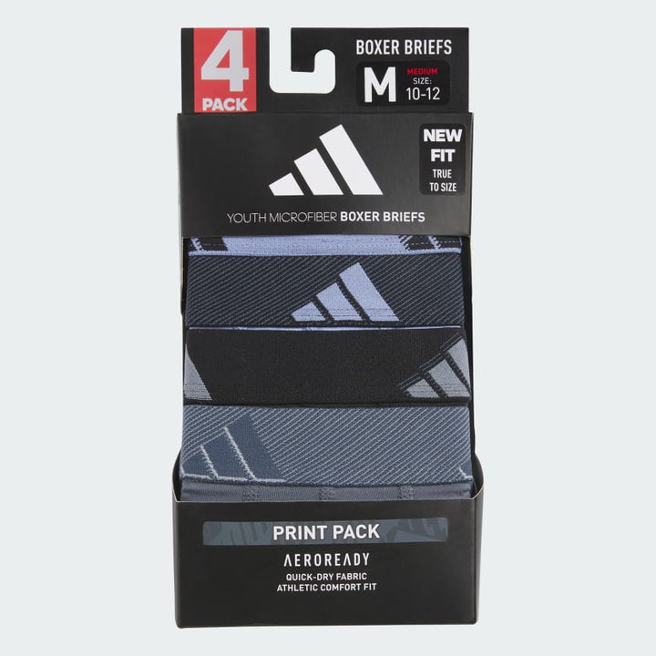 Adidas Youth Microfiber Graphic 4-Pack Boxer Briefs